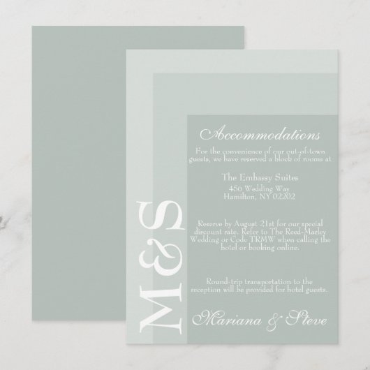 Sage Simple Modern Chic Script Weddencard Bedankkaart (Voorkant / Achterkant)