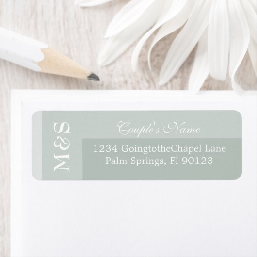 Sage Simple Modern Chic Script Wedding Etiket (Insitu)