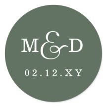 Sage Simple Modern Monogram Weddenschap