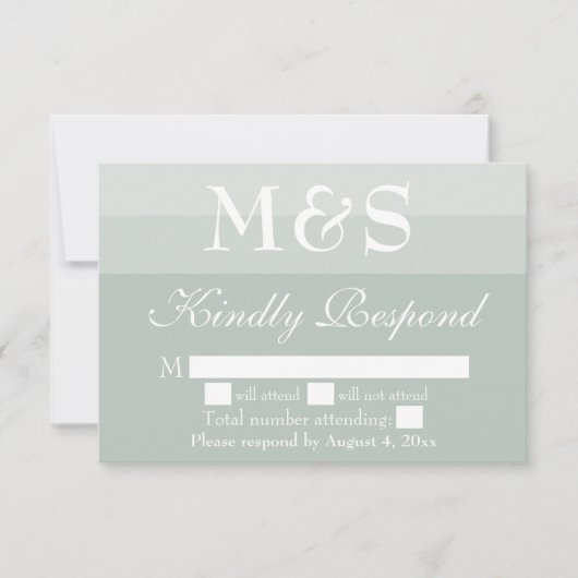 Sage Simple Modern Script Trouw RSVP Kaart (Voorkant)