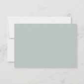 Sage Simple Modern Script Trouw RSVP Kaart (Achterkant)