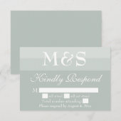 Sage Simple Modern Script Trouw RSVP Kaart (Voorkant / Achterkant)
