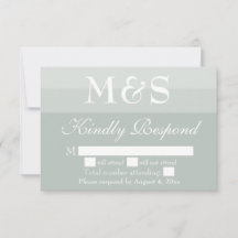 Sage Simple Modern Script Trouw RSVP Kaart