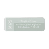 Sage Simple Moderne Chic Script Bruiloft Etiket (Voorkant)
