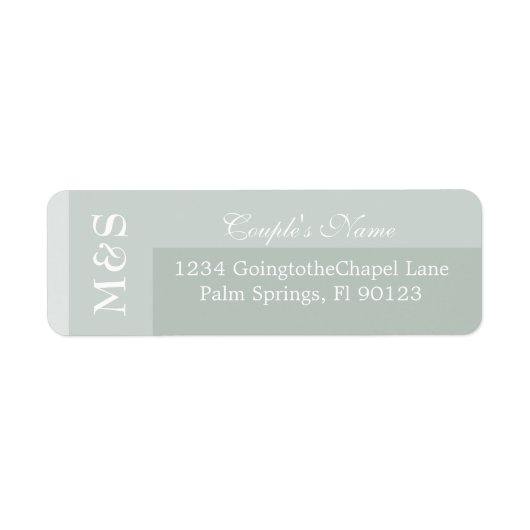 Sage Simple Moderne Chic Script Bruiloft Etiket (Voorkant)