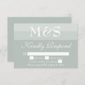 Sage Simple Moderne Script Wedding RSVP-kaart Bedankkaart (Voorkant / Achterkant)