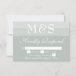Sage Simple Moderne Script Wedding RSVP-kaart Bedankkaart