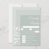 Sage Simple Moderne Script Wedding RSVP-kaart Bedankkaart (Voorkant)