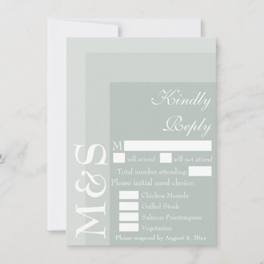 Sage Simple Moderne Script Wedding RSVP-kaart Bedankkaart (Voorkant)