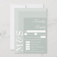 Sage Simple Moderne Script Wedding RSVP-kaart