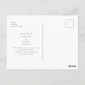 Sage Simple & Strak Monogram Save the Date Briefkaart (Achterkant)