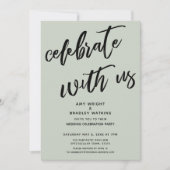 Sage Simple Vier met ons het huwelijksfeest Kaart (Voorkant)