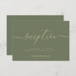 Sage Simple Wedding Reception Kaart