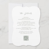 Sage Sketched Flourish Monogram Huwelijk Kaart (Achterkant)