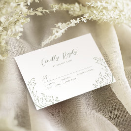 Sage Sketched  Flourish Wedding RSVP Kaartje