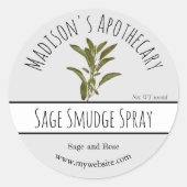 Sage Smudge Spray Ronde Sticker (Voorkant)