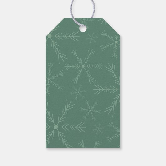 Sage Snowflake Holiday Gift Label Cadeaulabel (Achterkant)