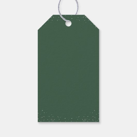 Sage Sparkly Vrolijke Kerstbomen Vakantie Cadeaulabel (Achterkant)