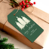 Sage Sparkly Vrolijke Kerstbomen Vakantie Cadeaulabel