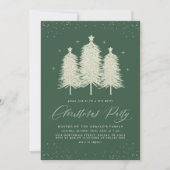 Sage Sparkly White Christmas Trees Feestdag Kaart (Voorkant)