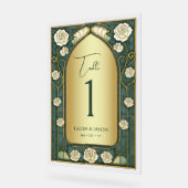 Sage Stained Glass Floral Wedding Table Number Acryl Bord (Hoek)