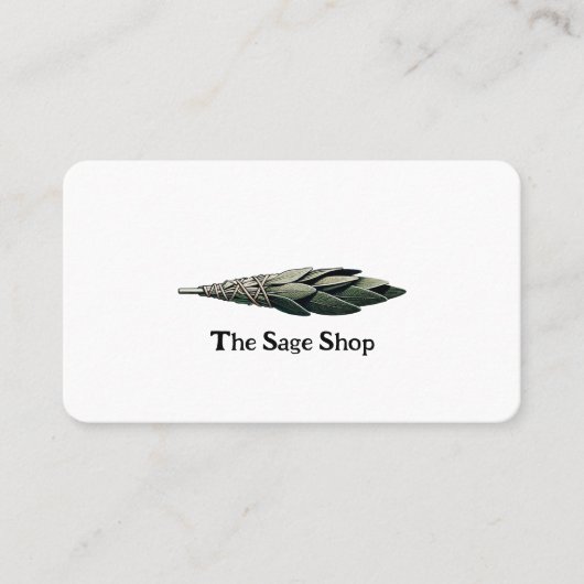 Sage Stick Reiniging Energie Wiccan Pagan Visitekaartje (Voorkant)