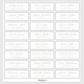 Sage Stijlvol script bruiloft gast adres label (Vel)