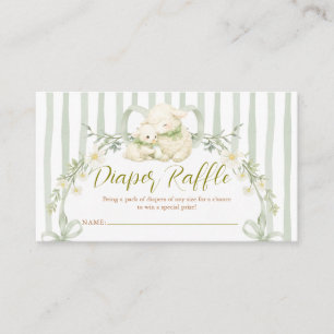 Sage Streep Little Lamb Baby Shower Luier Raffle Informatiekaartje
