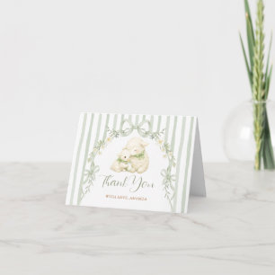Sage Streep Little Lamb Boog Baby Shower  Bedankkaart