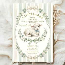 Sage Streep Little waterverf Lammetje Baby Shower Kaart