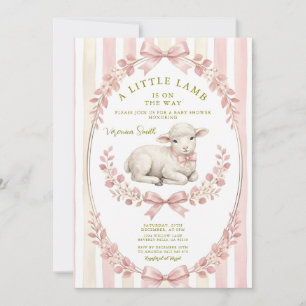 Sage Streep Little waterverf Lammetje Baby Shower Kaart