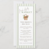 Sage Strepen Market Brunch Bruiloftsmenu Kaart (Voorkant)