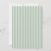 Sage Striped Cross Confirmation Invitation Kaart (Achterkant)