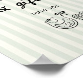 Sage Stripes Baby shower Kaarten en geschenken Poster (Hoek)