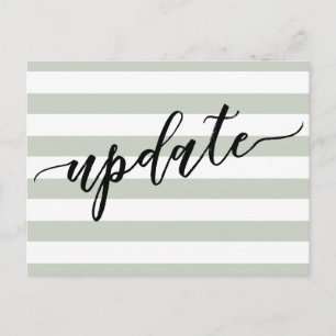 Sage Stripes Postponed Wedding Update Notice Briefkaart