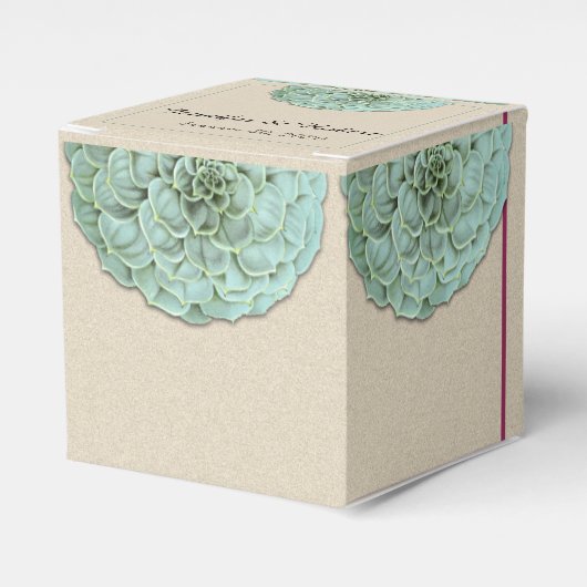 Sage Succulent Bruiloft Favor Box Bedankdoosjes (Voorkant Zijde)