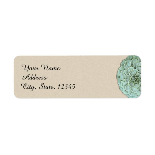 Sage Succulent Bruiloft Label (Voorkant)