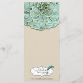 Sage Succulent Bruiloft Menu (Achterkant)