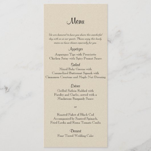 Sage Succulent Bruiloft Menu (Voorkant)