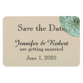 Sage Succulent Bruiloft Save the Date Magneet