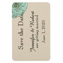 Sage Succulent Bruiloft Save the Date Magneet