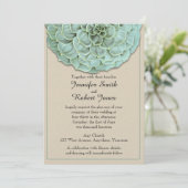 Sage Succulent bruiloft uitnodiging (Staand voorkant)