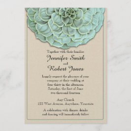 Sage Succulent bruiloft uitnodiging