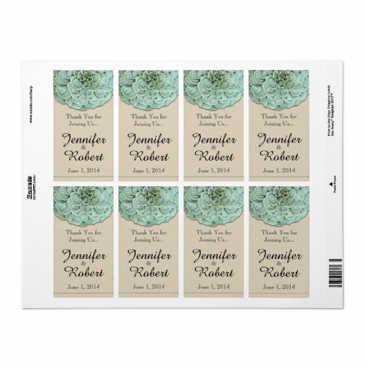 Sage Succulent Weddenschap Wine Label (Full Sheet)