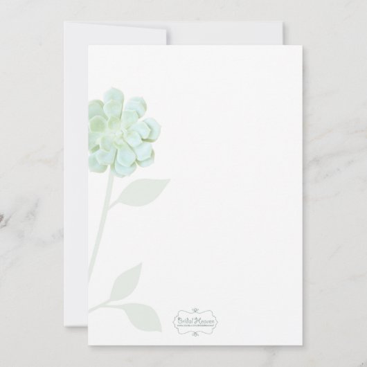 Sage Succulents Cactus Vrijgezellenfeest Kaart (Achterkant)