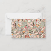 Sage Taupe Floral Boho Custom Name Gift Enclosure Notitiekaartje (Achterkant)