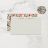 Sage Taupe Floral Boho Custom Name Gift Enclosure Notitiekaartje (Voorkant / Achterkant in situ)