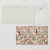 Sage Taupe Floral Boho Custom Name Gift Enclosure Notitiekaartje (Voorkant / Achterkant)