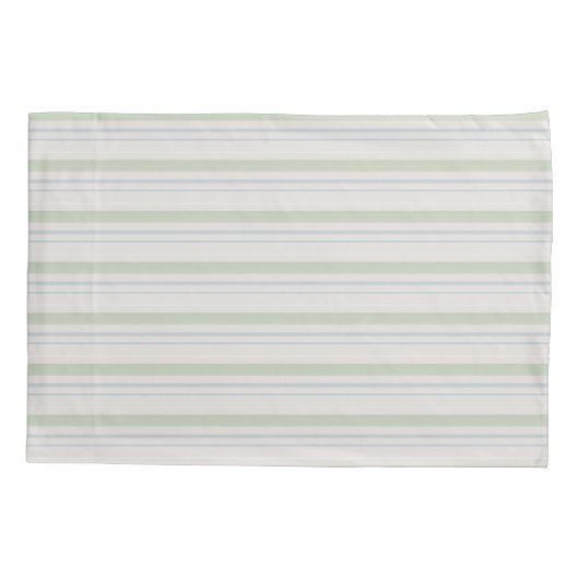 Sage, Taupe, standaarddraagtas met blauwe streep Kussensloop (Achterkant)