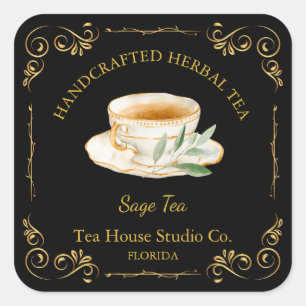  Sage Tea Square Label